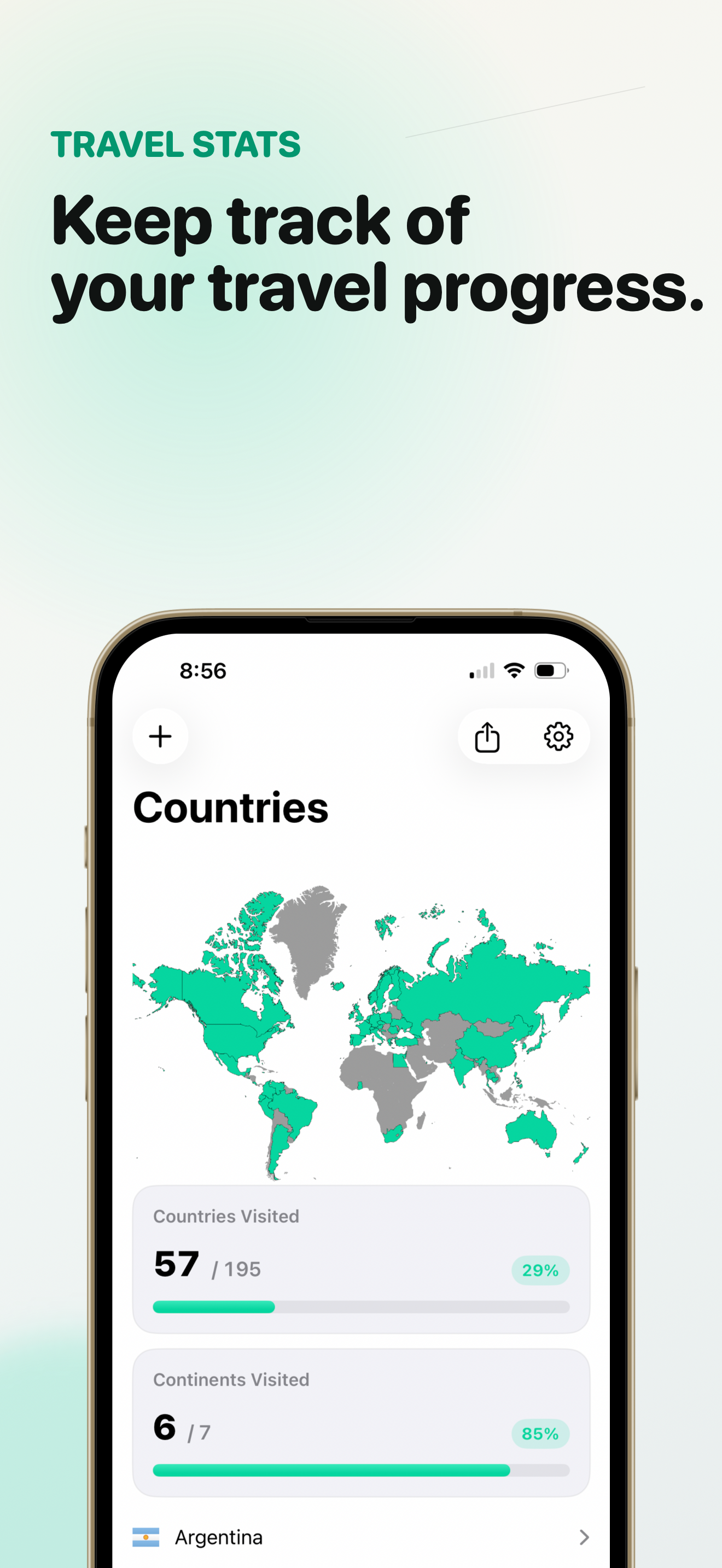 Track countries visited with GlobalTally